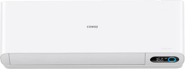 Coway Aircond F-Series putih, pandangan depan
