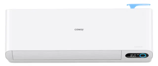 Coway Aircond F-Series putih, pandangan depan
