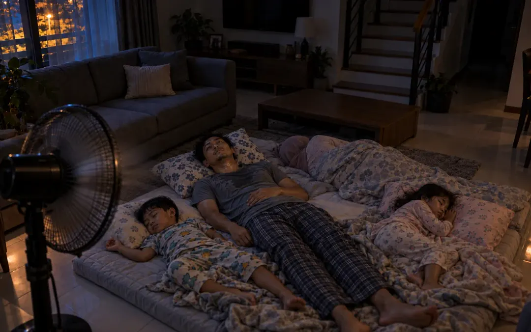 GAMBAR RUANG TAMU Toto dan bantal di ruang tamu, bilik atas kosong. 16:10