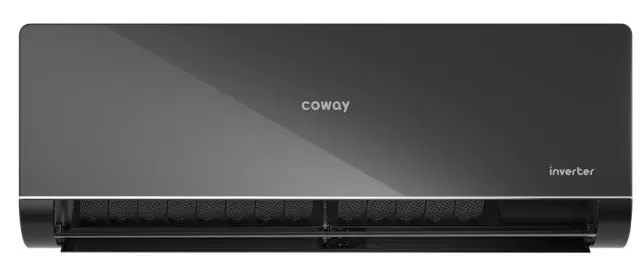 Coway Aircond P-Series hitam, pandangan depan